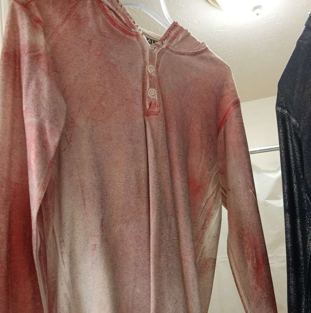 Men's shiny red shirt